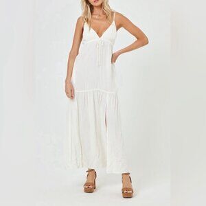 L*Space Medium Maxi Dress Bow White Beach Wedding Summer